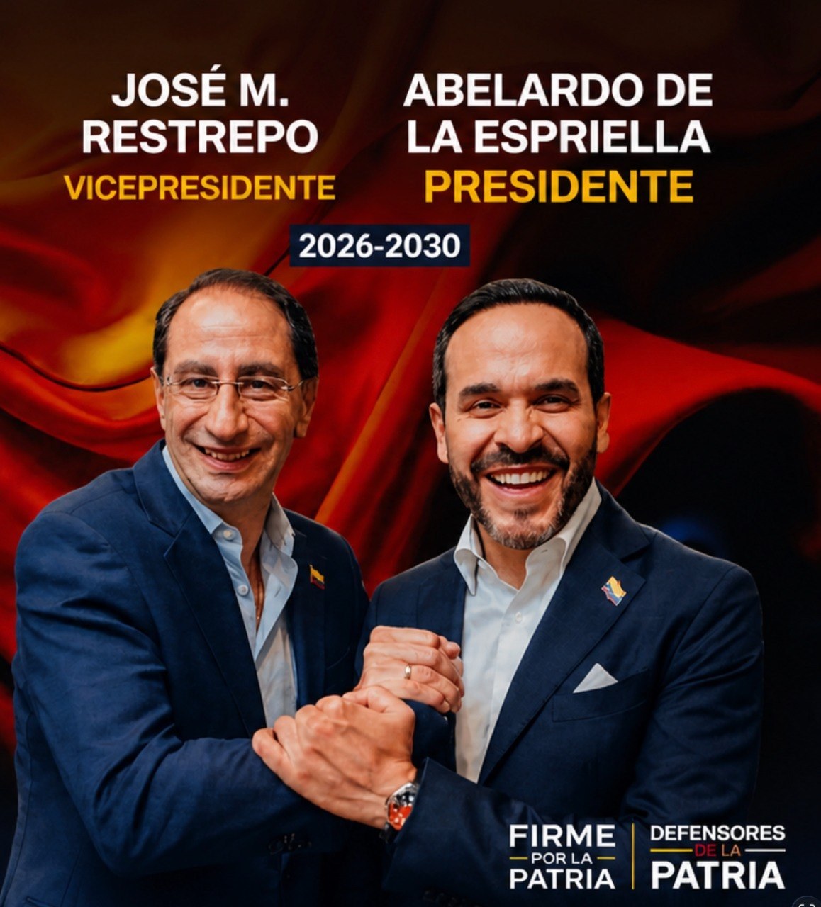 Jose M. Restrepo Vicepresidente y Abelardo de la Espriella Presidente 2026-2030